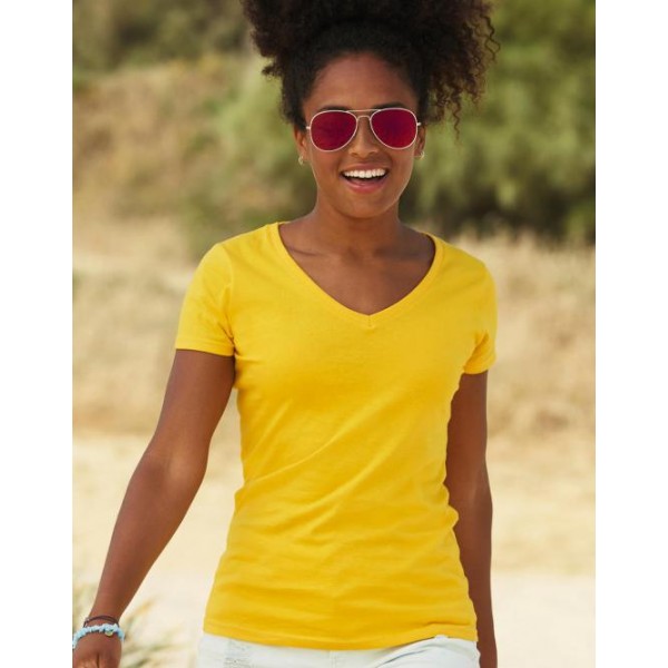 Lady-fit Valueweight V-neck T